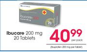 Ibucare 200 mg 20 Tablets-Per Pack