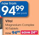Vital Magnesium Complex 90 Tablets-Per Pack