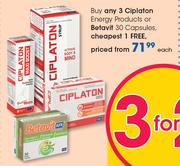 Ciplaton Energy Products Or Betavit 30 Capsules-Each