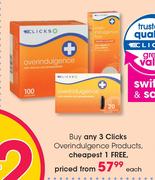 Clicks Overindulgence Products-Each