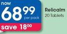 Relicalm 20 Tablets-Per Pack