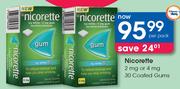 Nicorette 2mg Or 4mg 30 Coated Gums-Per Pack
