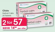 Clicks Herbal Calm 20 Tablets-For 2