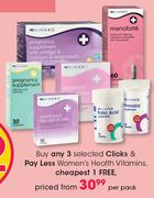 Clicks & Pay Less Women's Health Vitamins-Per Pack