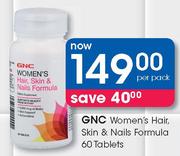 GNC Women's Hair, Skin & Nails Formula 60 Tablets-Per Pack