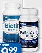 GNC Folic Acid 400 Mcg 100 Vegetarian Tablets-Per Pack