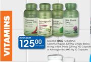 GNC Herbal Plus Cayenne Pepper 500mg, Gingko Biloba 60mg Or Milk Thistle 200mg-Per Pack