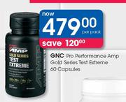GNC Pro Performance AMP Gold Series Test Extreme 60 Capsules-Per Pack