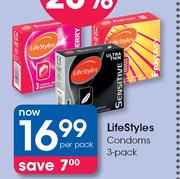 Lifestyles Condoms 3 Pack-Per Pack