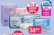Clicks Adult Incontinence Products(Excl.Pay Less)-Per Pack