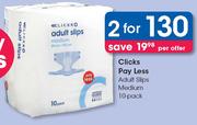 Clicks Pay Less Adult Slips Medium 10 Pack-For 2
