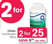 Clicks Foot Powder-2 x 100g