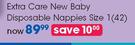 Huggies Extra Care New Baby Disposable Nappies Size 1 (42)-Per Pack