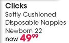 Clicks Softly Cushioned Disposable Nappies Newborn 22-Per Pack