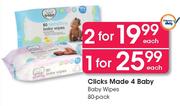 Clicks Made  4 Baby Baby Wipes 80 Pack-Each