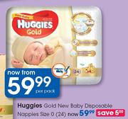 Huggies Gold New Bbay Disposable Nappies Size 0 (24)-Per Pack