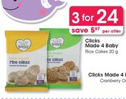 Clicks Made 4 baby Rice Cakes-3 x 20g