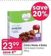 Clicks Made 4 Baby Oat & Apple Cookies-160g Per Pack