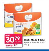 Clicks Made 4 Baby Apple & Butternut Rusks-140g Per Pack
