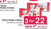 Clicks Made 4 Baby Cranberry Oat Bar-3 x 28g