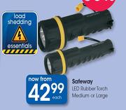 Safeway LED Rubber Torch Medium Or Large-Each