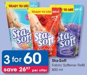 Sta-Soft Fabric Softener Refill-3 x 800 ml