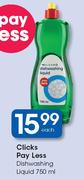 Clicks Pay Less Dishwashing Liquid-750ml Each