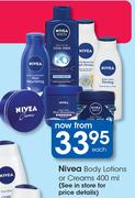 Nivea Body Lotions Or Creams-400ml Each