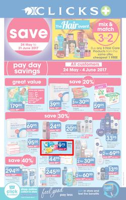 Clicks : Pay Day Savings (24 May - 21 June 2017), page 1