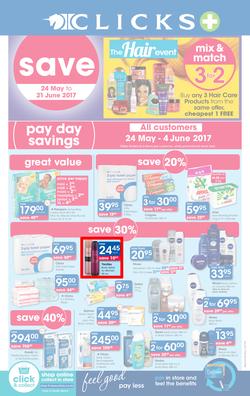 Clicks : Pay Day Savings (24 May - 21 June 2017), page 1