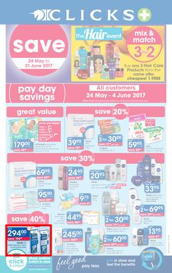 Clicks : Pay Day Savings (24 May - 21 June 2017), page 1