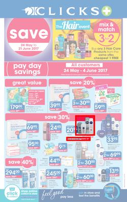 Clicks : Pay Day Savings (24 May - 21 June 2017), page 1