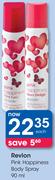 Revlon Pink Happiness Body Spray-90ml Each