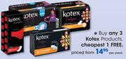 Kotex Products-Per Pack
