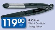 Clicks Wet & Dry Hair Straightener