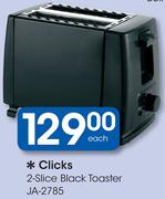Clicks 2 Slice Black Toaster JA-2785