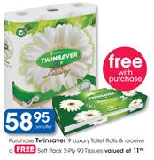 Twinsaver 9 Luxury Toilet Rolls-Per Offer