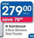 Kambrook 2-Slice Stainless Steel Toaster-Each