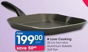 Love Cooking 28Cm Non-Stick Aluminium Bakelite Grill Pan