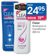 Clear Shampoo Or Conditioner-200Ml Each