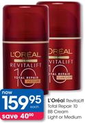 L'Oreal Revitalift Total Repair 10 BB Cream Light Or Medium-Each