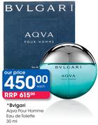 Bvlgari Aqva Pour Homme Eau De Toilette-30Ml