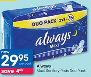 Always Maxi Sanitary Pads Duo Pack-Per Pack