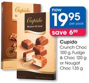 Cupido Crunch Choc 100G, Fudge & Choc 120G Or Nougat Choc-135G Per Pack