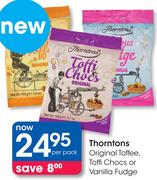 Thorntons Original Toffee, Toffi Chocs Or Vanilla Fudge-Per Pack