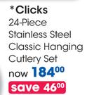 Clicks 24-Piece Stainless Steel Classic Hanging Cutlery Set