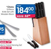 Clicks 12-Piece Knife Set With Wooden Block