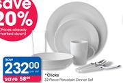 Clicks 32-Piece Porcelain Dinner Set