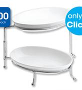 Love Cooking 2-Tier Oval Dolomite Serving Set With Rack-Each
