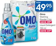 Omo Washing Powder 2Kg/Liquid Detergent 750Ml-Each